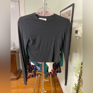 Double Zero Black Long Sleeve Top